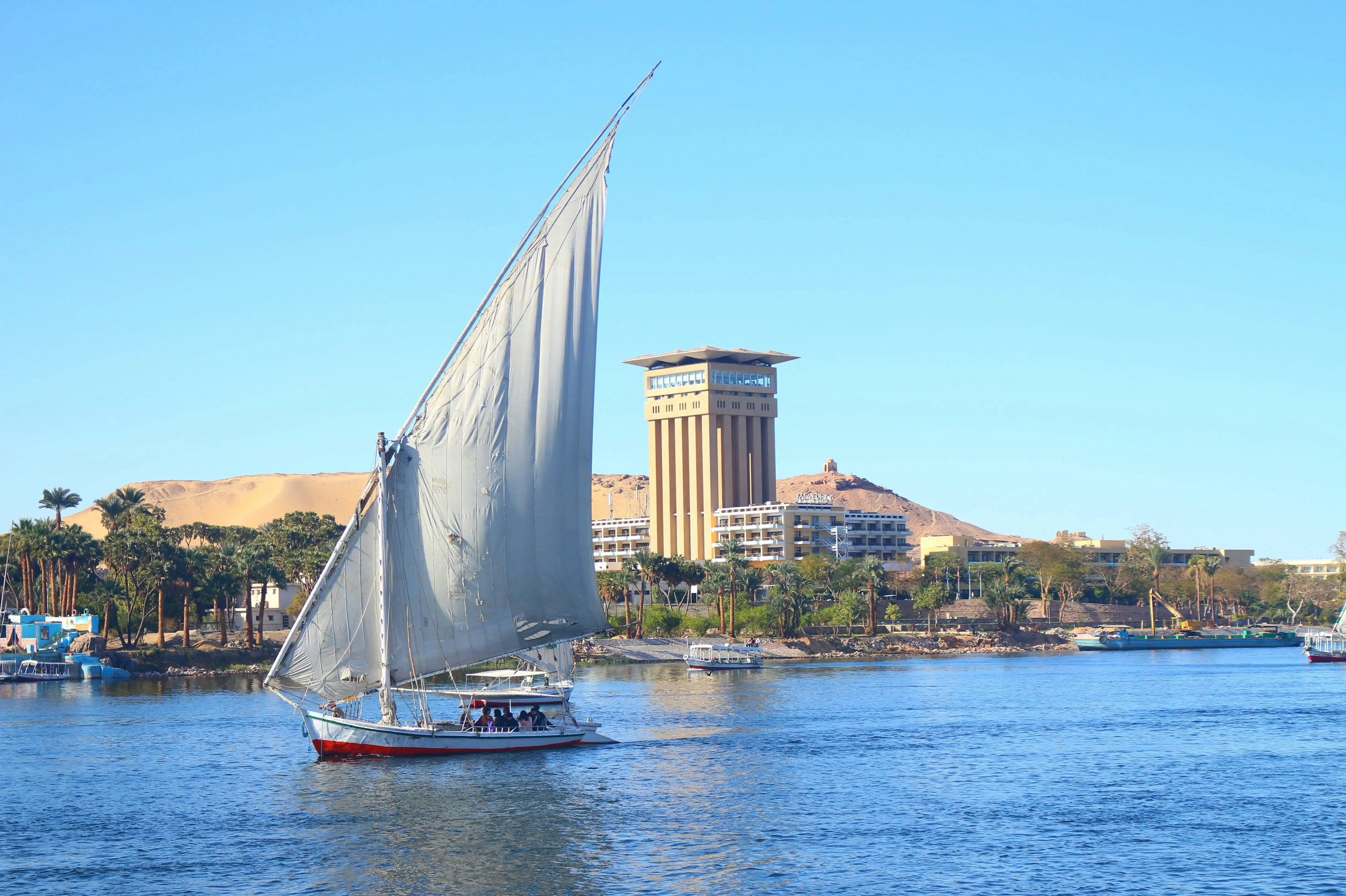 Nile river running through Aswan, Egypt by Abdullah Helwa