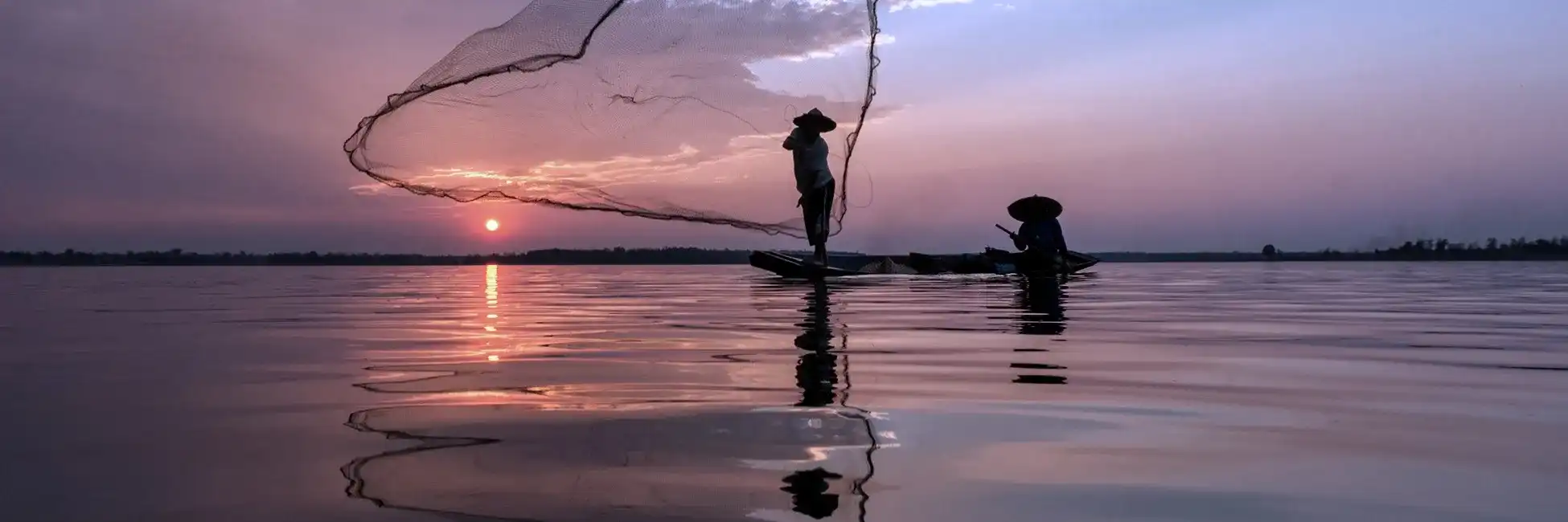 Vietnam, Cambodia, Mekong river fishing